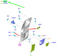 Écusson de garniture de porte arrière droite FORD RANGER T9 2666672 NEUF