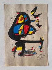 JOAN MIRO Dessin sur papier (fait main) signé et estampillé technique mixte.