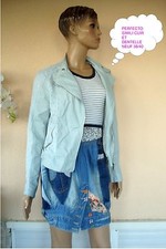 BLOUSON PERFECTO BLEU CIEL EN