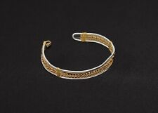 Vintage bijou fantaisie ancien bracelet jonc femme cuivre alliage tressé