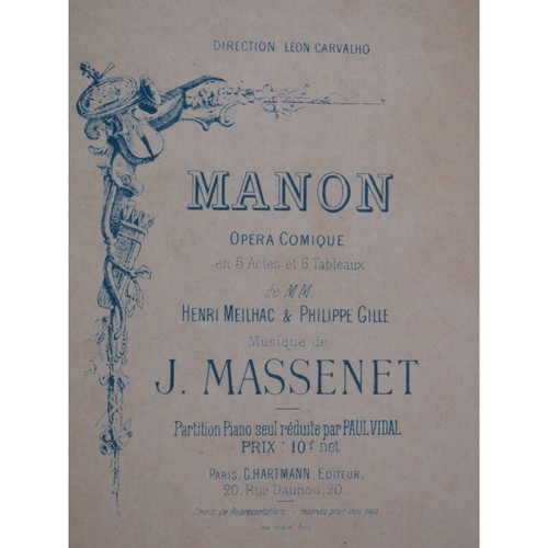 Massenet jules manon opéra - massenet,