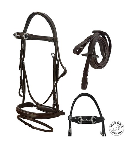 Briglia inglese cuoio con - briglia,