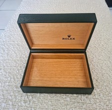 ROLEX VINTAGE AUTHENTIQUE Boite de montre  bois cuir vert