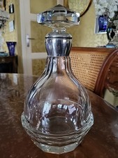 Ancienne Carafe En Cristal Et Argent Massif Minerve Baccarat 