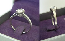 BAGUE SOLITAIRE surélevée Argent MASSIF 925 2gr TAILLE 54 N°382 silver ring