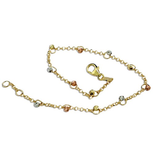 Bracelet trois couleurs 585 - bracelet, or