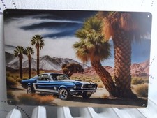 TOLE METAL MUSTANG BLEU 20 X