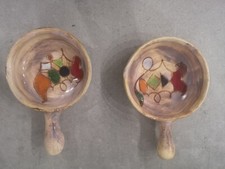 Poëlons (deux 2) Vallauris signé Marie Christine Treinen (atelier CERENNE) 