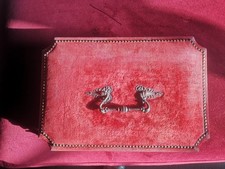 Coffret velours rouge  Napoléon III, boite pour nécessaire à couture 