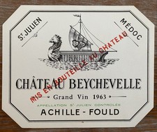 Étiquette Château Beychevelle 1963