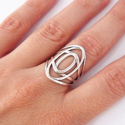 Bague ajourée argent - en,