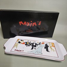 PLAT A GATEAUX EN PORCELAINE MAXIM'S PARIS / VAISSELLE VINTAGE / PLAT A CAKE