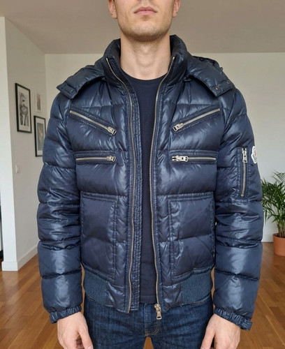 Doudoune moncler bleu - moncler, t