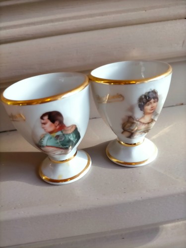Paire coquetiers porcelaine - paire,