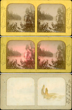 Stéréo, Etats-Unis, la bande d'Echo, rivière de Dallo vintage stéréo card t