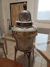 Rare Gros Pot Pharmacie Xix Porcelaine Paris ? Bayeux ? Valentine ?