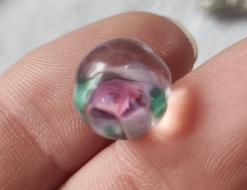 Ancien bouton verre boule - bouton,