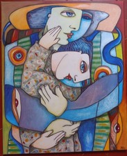 tableau art contemporain alain Day  ..Que Nous !..