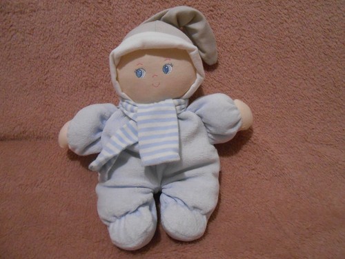 Doudou poupée bleue gris - bleue,