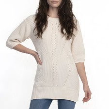 Robe blanche en tricot Massimo