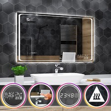 BARCELONE éclairé del Miroir salle de bain Station météo Interrupteur anti-buée