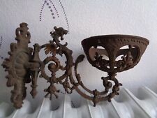 ANCIENNE APPLIQUE EN FONTE STYLE NEOGOTIQUE LUSTRE LUMINAIRE DAUM LALIQUE EZAN