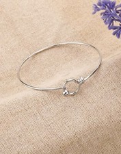 Bracelet Femme Bijoux Argent Acier Inoxydable Jonc Réglable Argenté Gris Fin