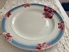 Lot de 4 assiettes plates, vintage, en faïence Céranord  St AMAND modèle Saône