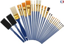 25 Pinceaux Peinture Acrylique?Nylon Art Pinceaux Convient pour Les Peintures