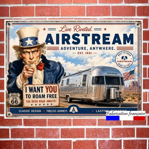 Plaque vintage caravane