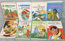 Lot De 8 Livres Bibliothèque Rose Verte Mixe Jeunesse Ancien Enfants Vintage 