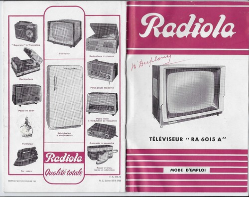 Notice ancienne radiola - ancienne,