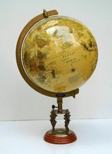 Globe 20" carte du monde globes de terre avec boussole à base en bois de...