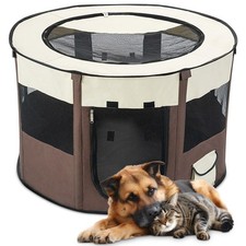 Parc pour Chien Pliable, Enclos Portable pour Chiot Chat Lapin, Tente Respira...