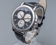 Montre Homme MONT BLANC 7060 Cadran Noir Argent Quartz Vintage 40mm avec boite