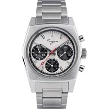 Sugess Panda Chronographe Mécanique Automatique Acier Vintage Montre Homme