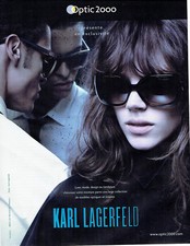 Publicité Advertising 018  2011  Optic 200  lunettes solaires Karl Lagerfeld