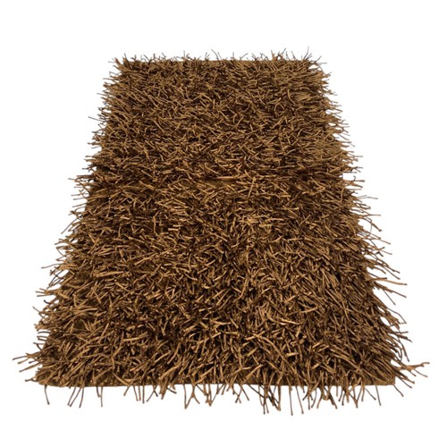 Tapis shaggy noisette moderne - noisette,
