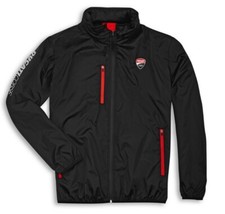 Ducati Reflet Toucher Imperméable Capuche Veste de Sport Appareil Noir Neuf