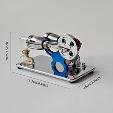 Hot Air Stirling Engine Electricity Generator Motor Model With LED Bulb Flywheel