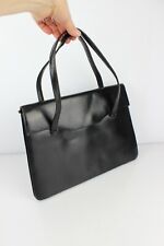 Vintage Pierre DALBE Modèle déposé Grand sac porté épaule cuir box noir 