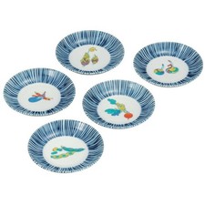 Kutani Yaki Article Japonais Petit Plaque Plat Set 5 Légumes Design 4.1in Japon