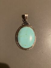 Pendentif bijoux argent sterling 925 pierre turquoise