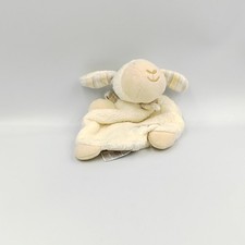 Doudou plat mouton blanc beige bleu rayé soleil BABY CLUB - 29783