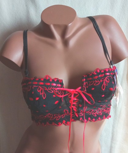 Bustier noir rouge - bustier, noir/rouge