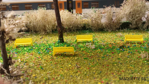 Lot bancs parc jaunes - bancs,
