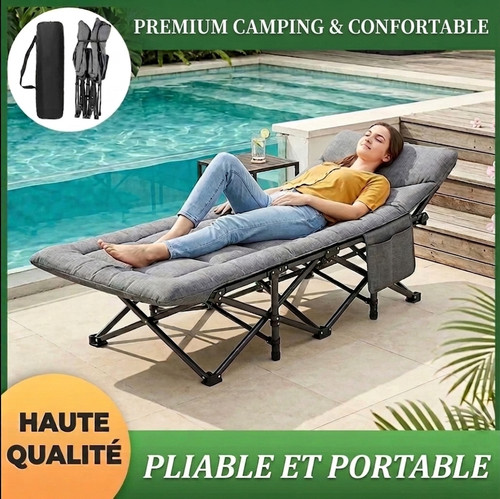 Lit camping pliant robuste - camping,