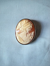 BROCHE CAMEE ET ARGENT 800