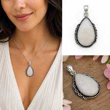 Pendentif agate rose cabochon