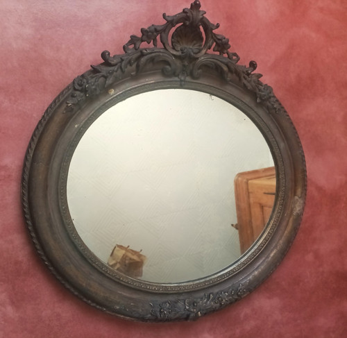 Important miroir oval mural - , et